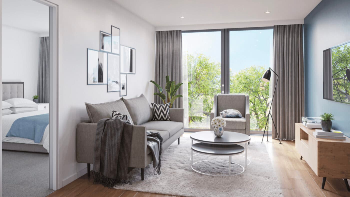 Dual-Key Apartment Living Room