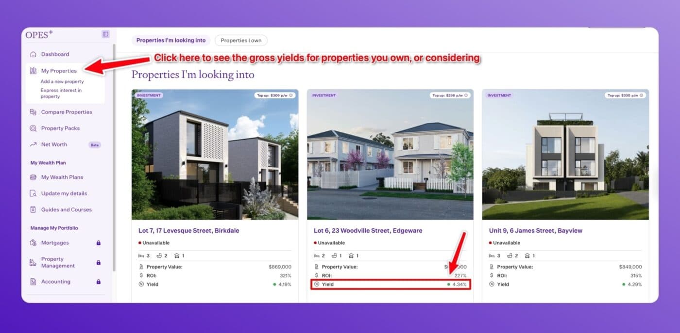 My properties gross yield